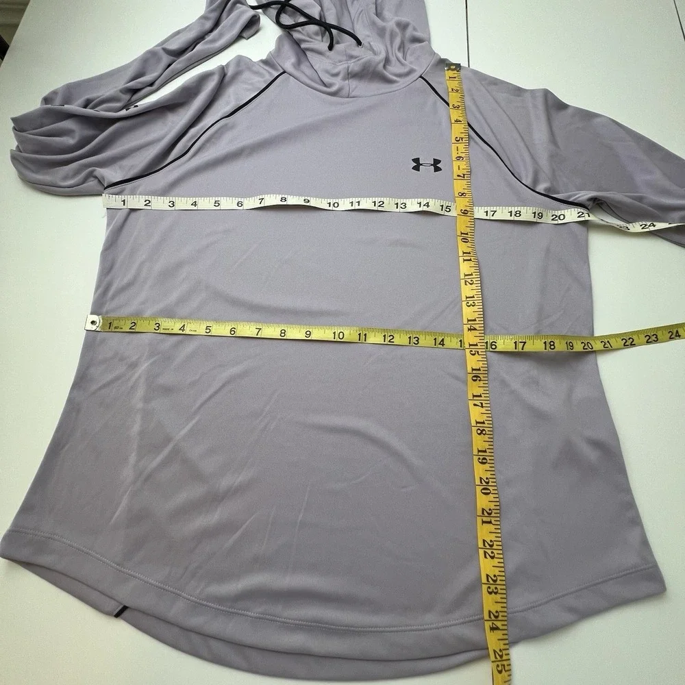 Women's Under Armour Heat Gear Loose Pullover Mock Neck Hoodie Purple Large